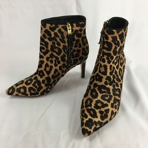 Sam Edelman Karen Booties Leopard Calf Hair Sz 7